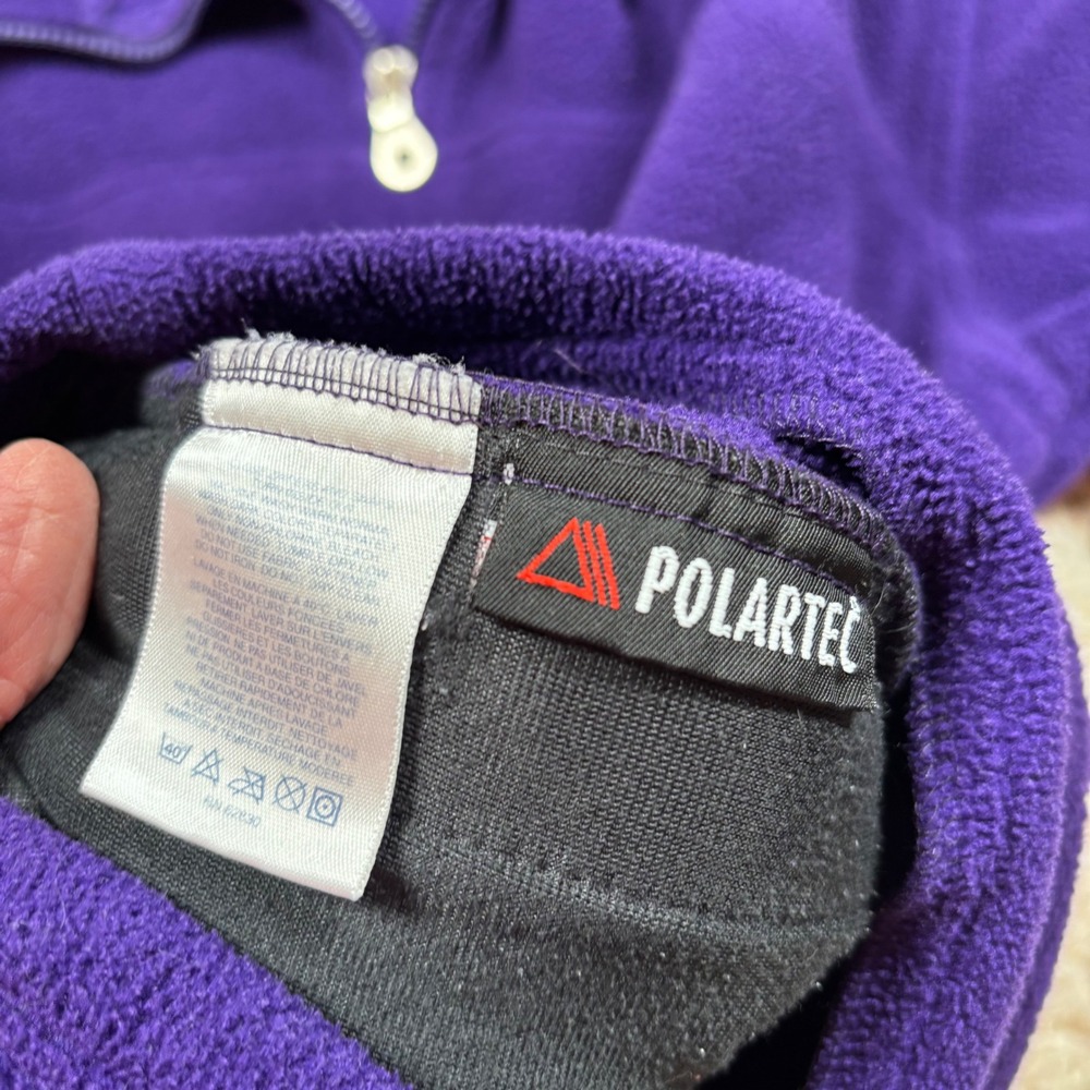 Lands End Purple Fleece 1/4 Zip Pullover Top‎ Women's L Polyester PolarTec - Picture 5 of 9